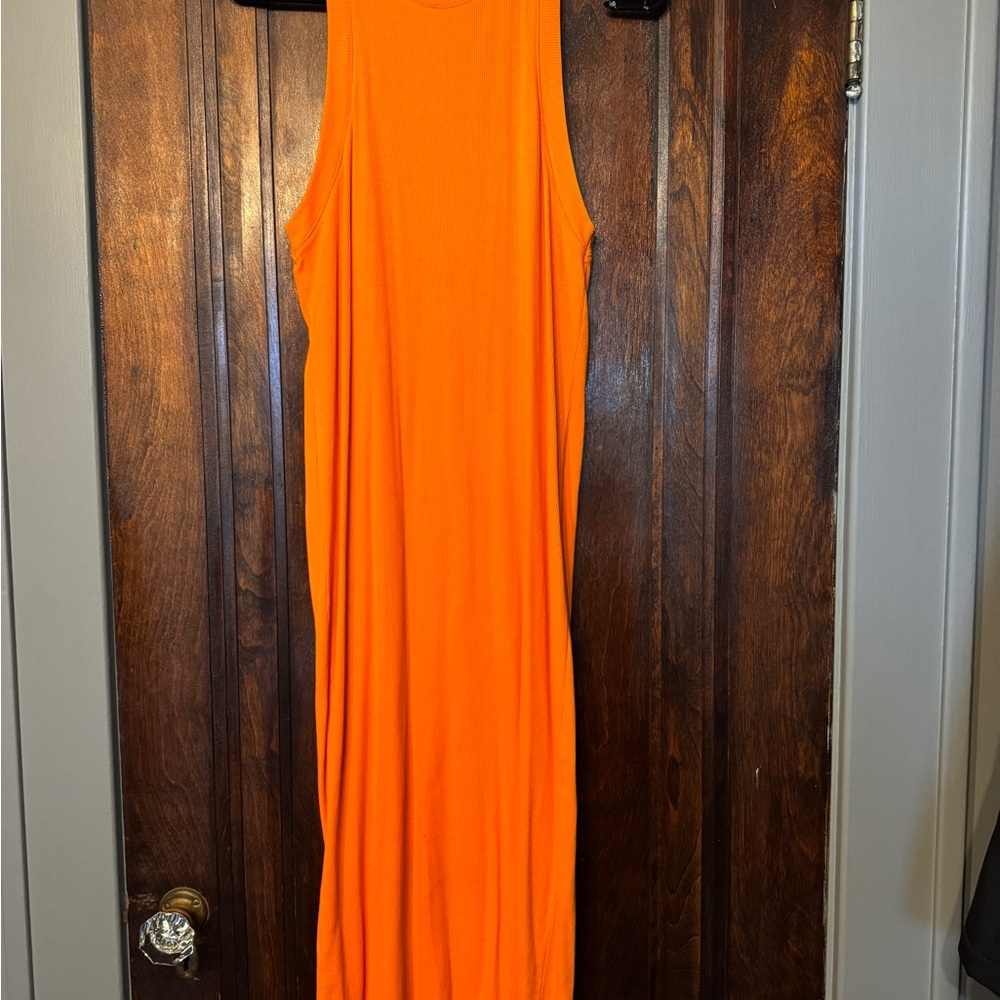 Zara Bright Orange Maxi Dress